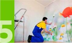 Поклейка фотообоев на готовый клей